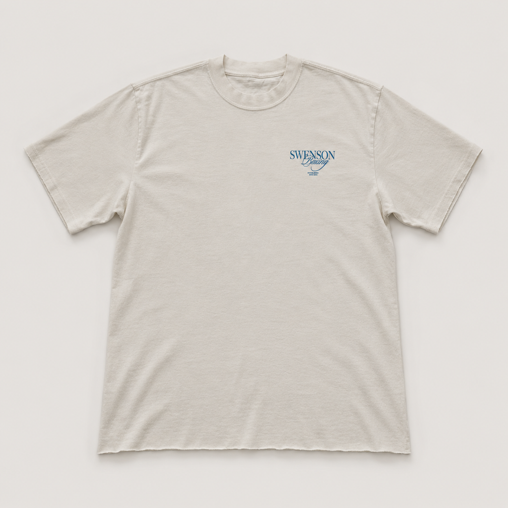 Swenson Boxing Men’s Signature T-Shirt - Bone & Blue