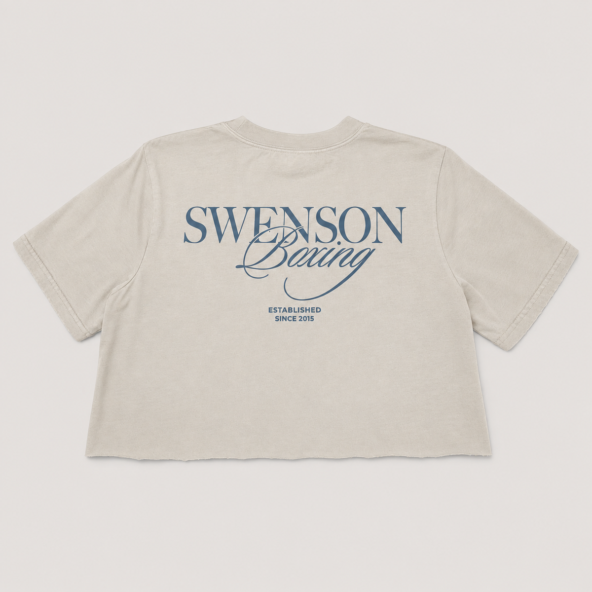 Swenson Boxing Women’s Signature Crop Top - Bone & Blue