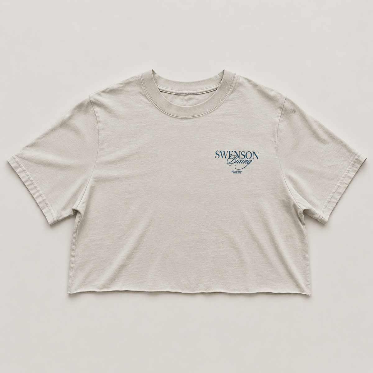 Swenson Boxing Women’s Signature Crop Top - Bone & Blue